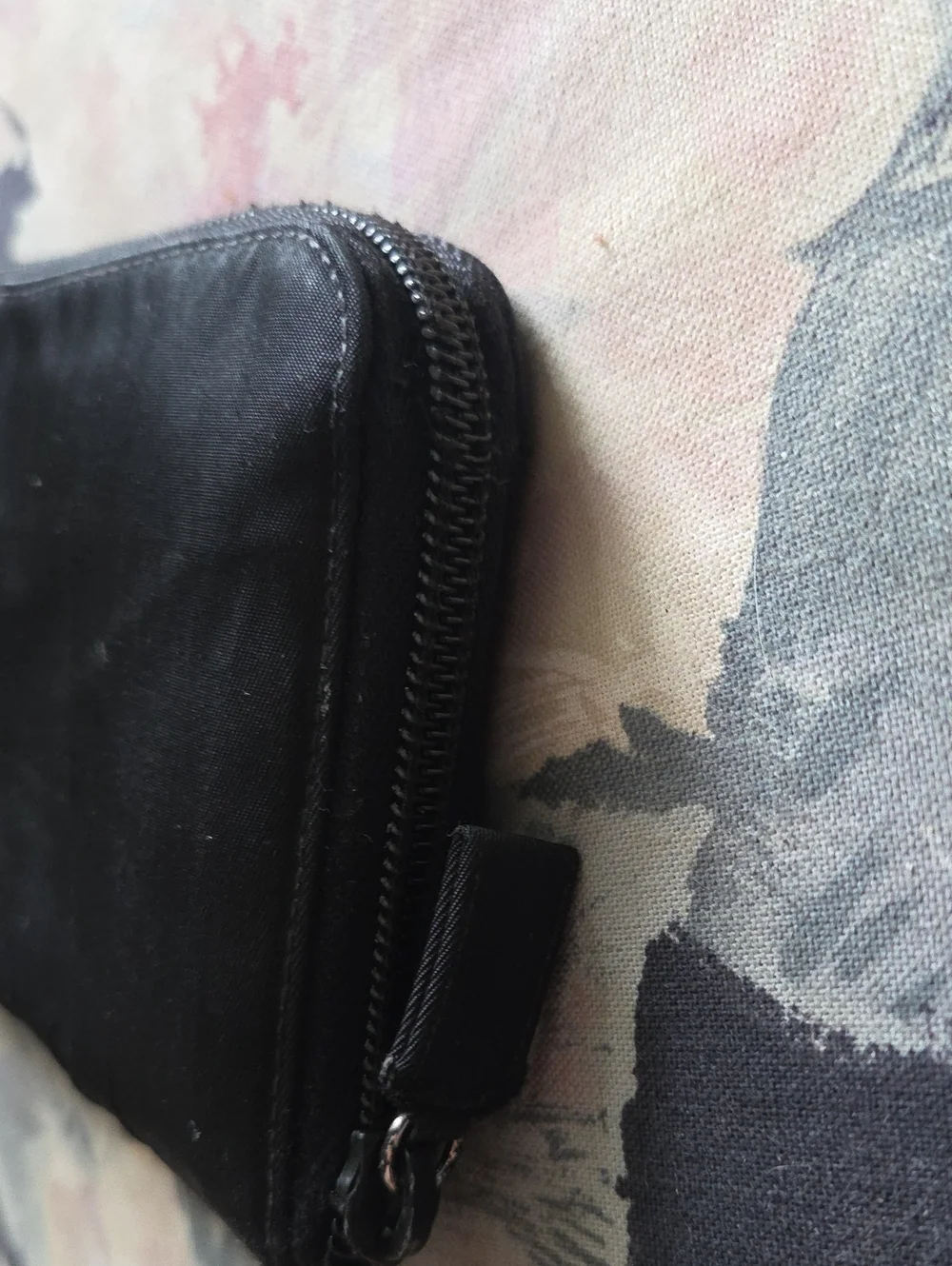 Prada Black Zip-Around Nylon Wallet